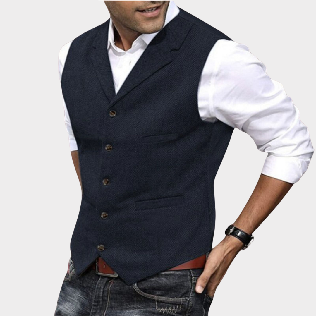 Men's Vintage Vest - Classic Style Black