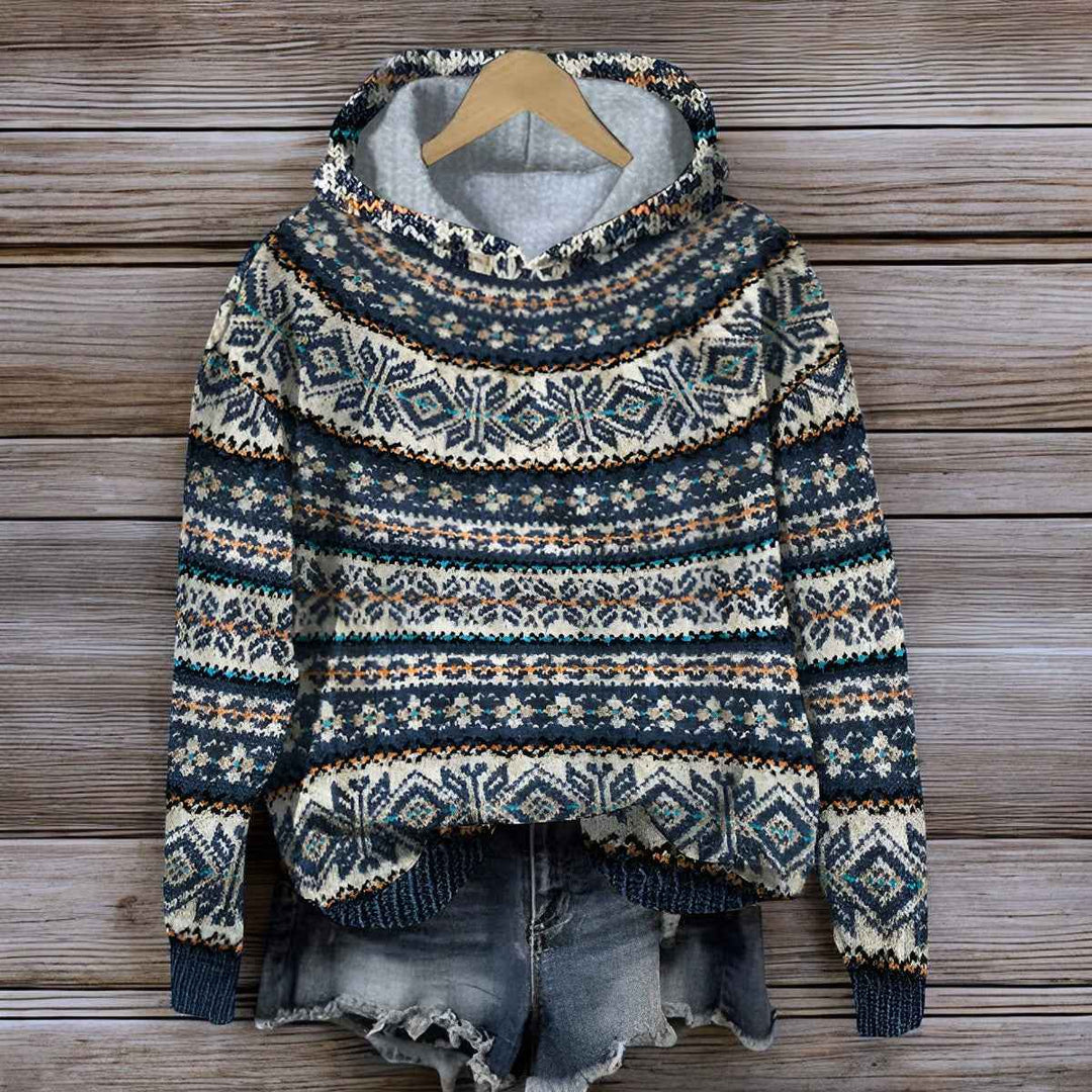Women's Icelandic Printed Hoodie Blue