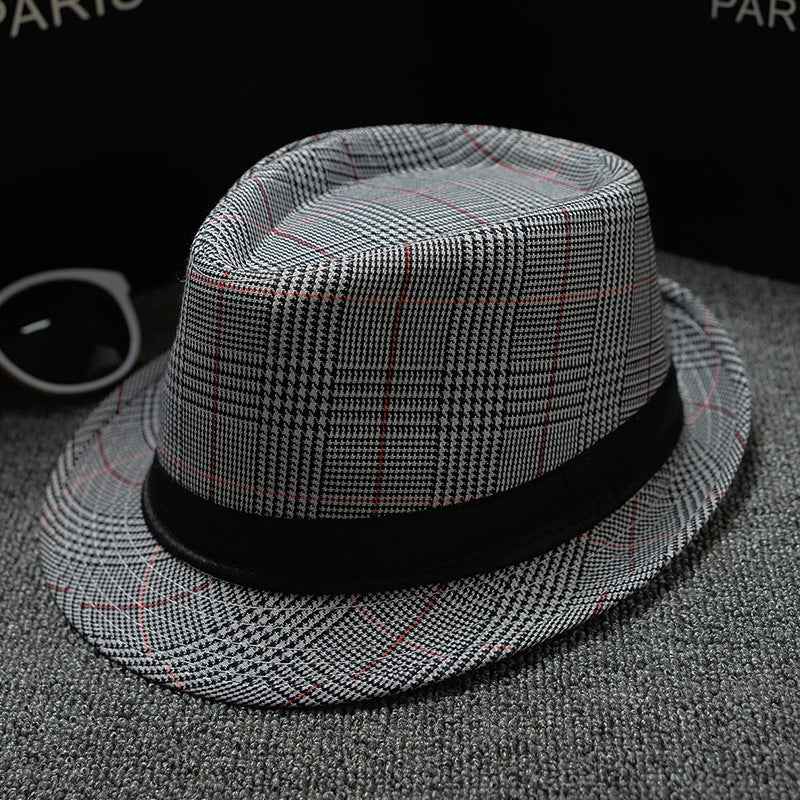 British Houndstooth Sun Hats for Men - Stylish European & American Outdoor Fashion Stripes red and black 58cm