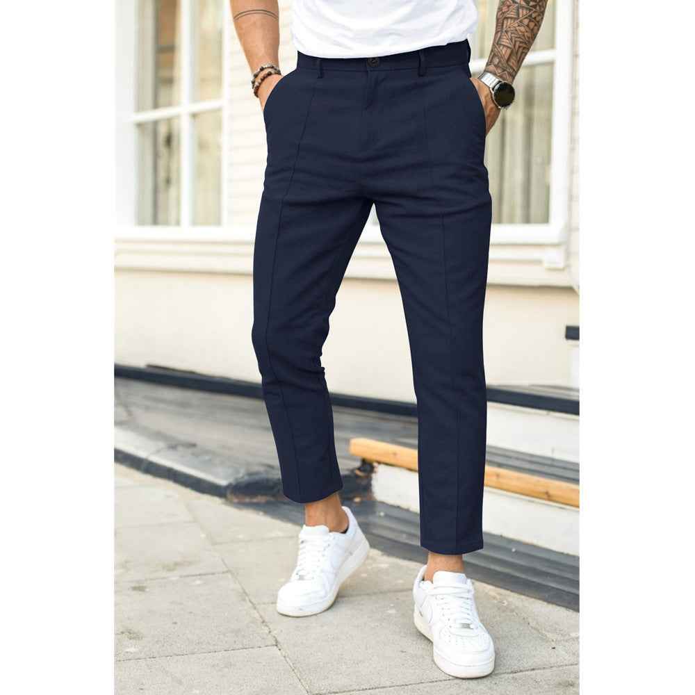 Men's Casual Elegant Leisure Pants Blauw