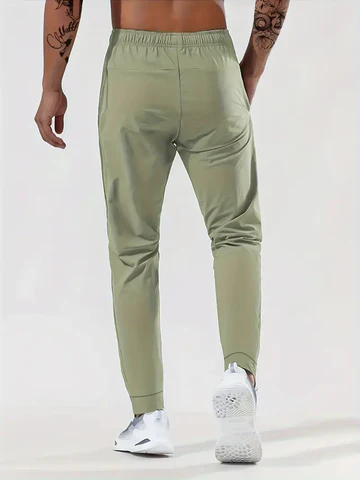 Men's Stretchy Sports Pants with Zippers for Comfort
