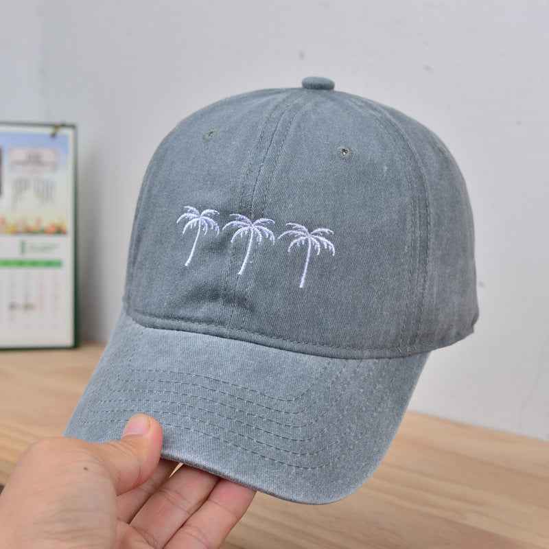 Water-washing Embroidery Retro Sun Hat For Women SKSHU Gray Adjustable