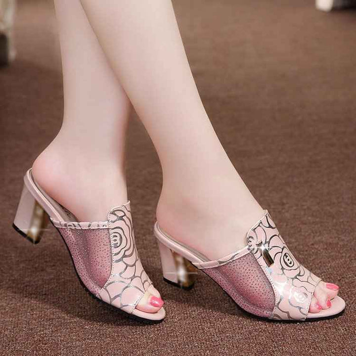 Women's summer slope heel sandals Pink