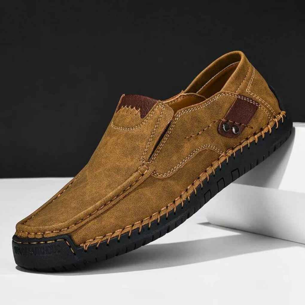 Men's Slip-On Shoes with Arch Support for Enhanced Balance Brown