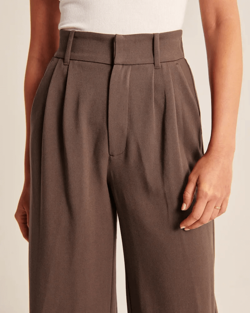 Jiska | Women's Stylish High Waist Wide Leg Trousers - Trendy & Comfy
