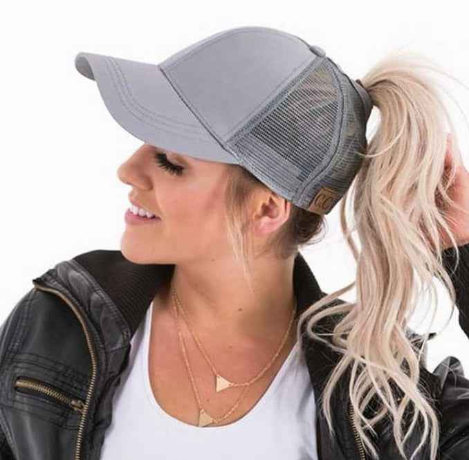 Casual Sunshade Duck Tongue Net Hat Ladies Ponytail
