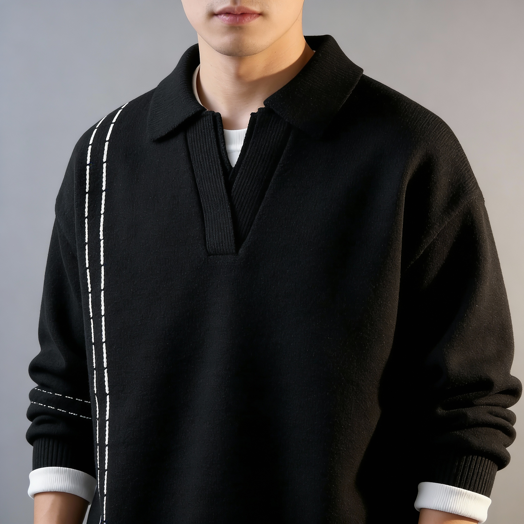 Men's Collared Sweater - Stylish and Comfortable Knitwear