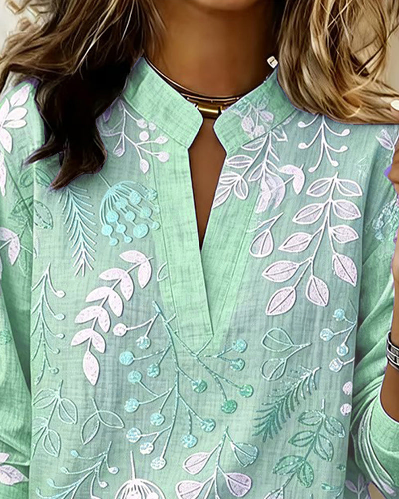 Women's Soft Touch Floral V-Neck Blouse in Pastel Colors