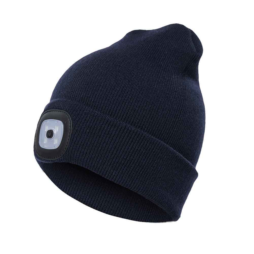 BrightBeam LED Knit Hat - Light-Up Knitted Beanie with Button Cell Power