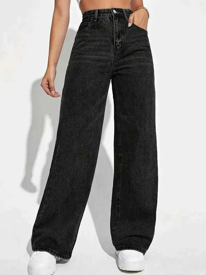 Women's Baggy Jeans - Stylish and Comfortable Fit Black