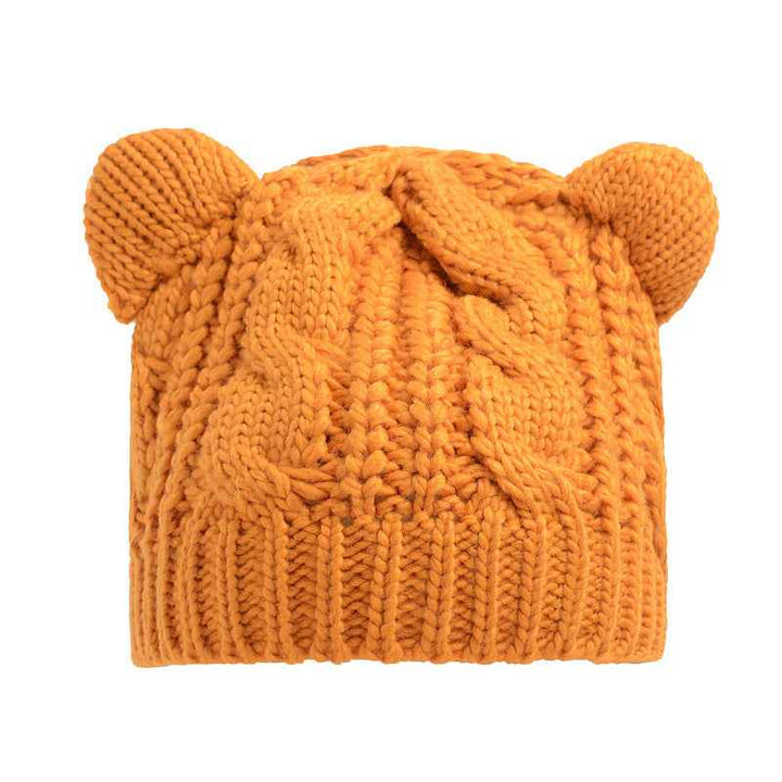 Handmade 3D Cat Ear Beanie – Stay Cozy and Cute This Winter! Yellow