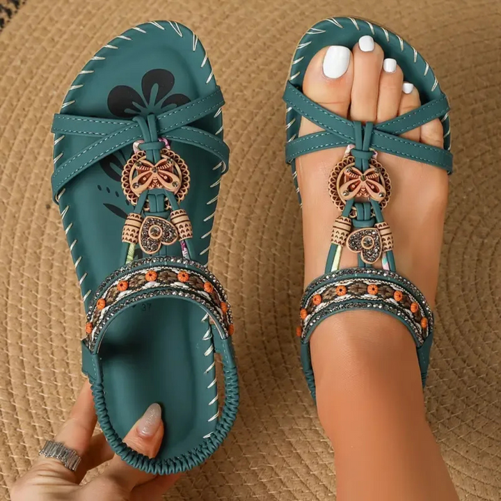 Tara | Orthopedic Sandals Dark Green