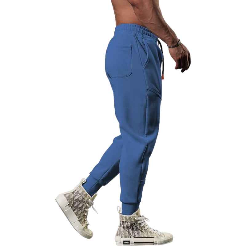Men's Lightweight Cargo Fleece Jogging Pants - Tapered Fit