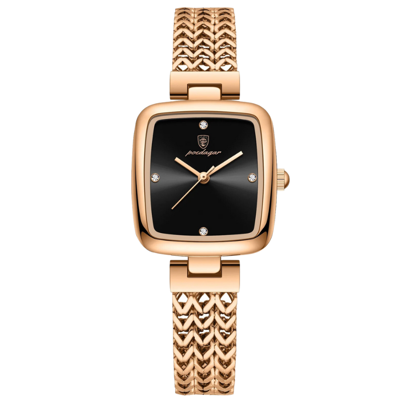 Elegant Melrose Timepiece Rose Gold Black