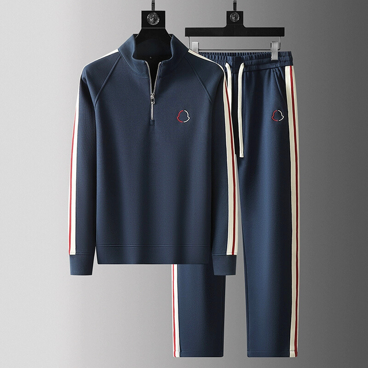 Trendy Quarter-Zip Tracksuit Set