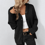 Women's Knit Button-Up Cardigan Black