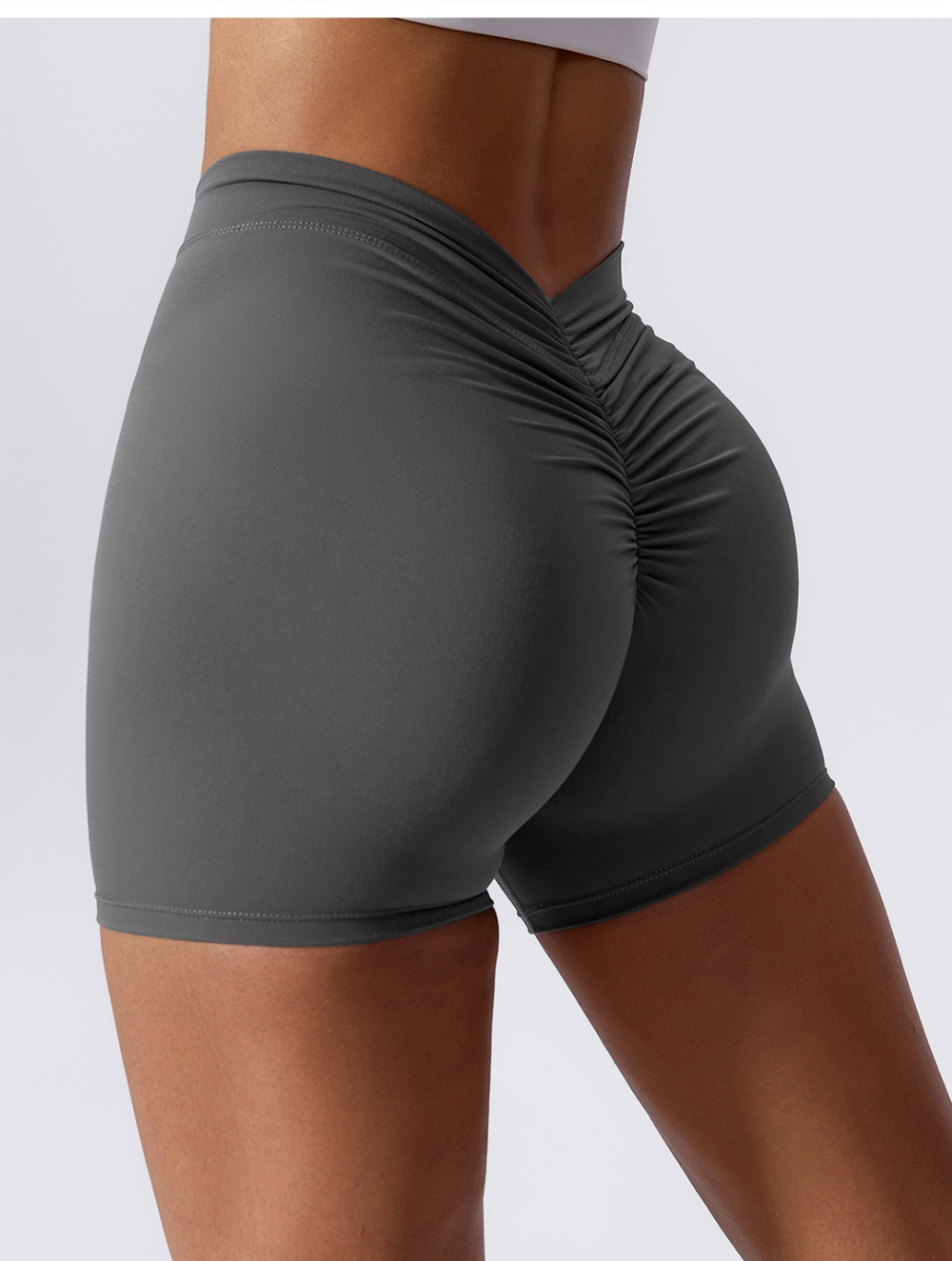 Women's High Waist Ruffled Back Sports Shorts - Stretchy & Breathable Fitness Wear
