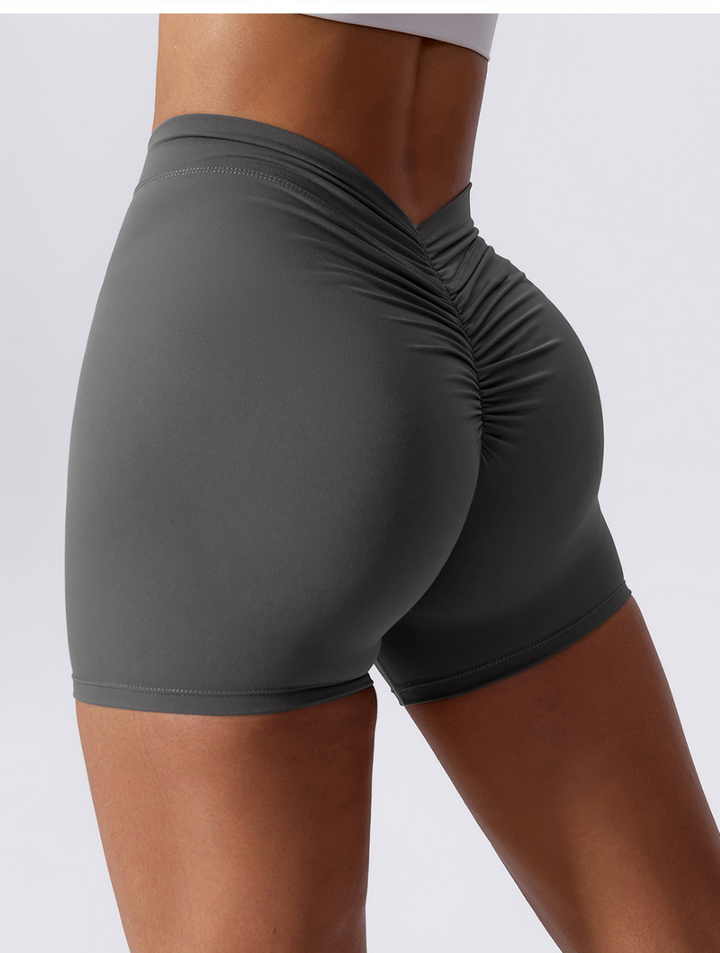 Women's High Waist Ruffled Back Sports Shorts - Stretchy & Breathable Fitness Wear