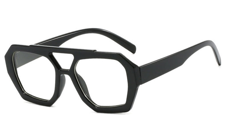 Meave | Women's Trendy Sunglasses Black with clear lenses