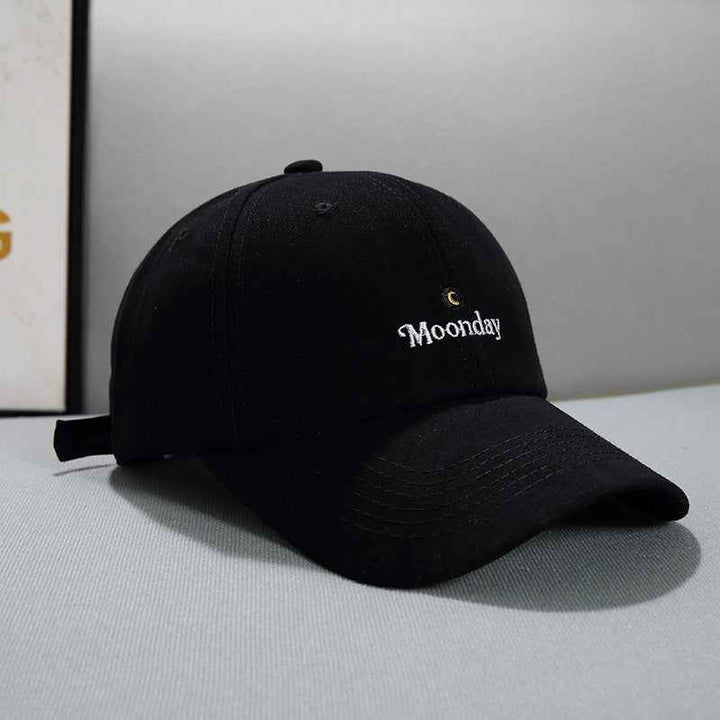 Face Displayed Small Letters Sun Visor Baseball Cap Small moon black adjustable