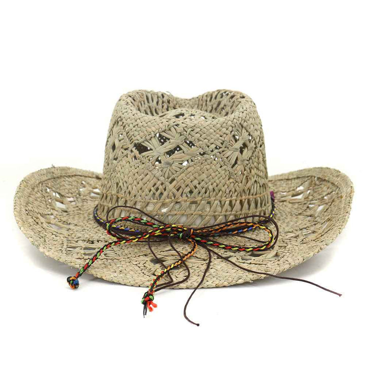 Men's And Women's Cowboy Hats Natural Hamcho Sunscreen Hat Brown 58cm