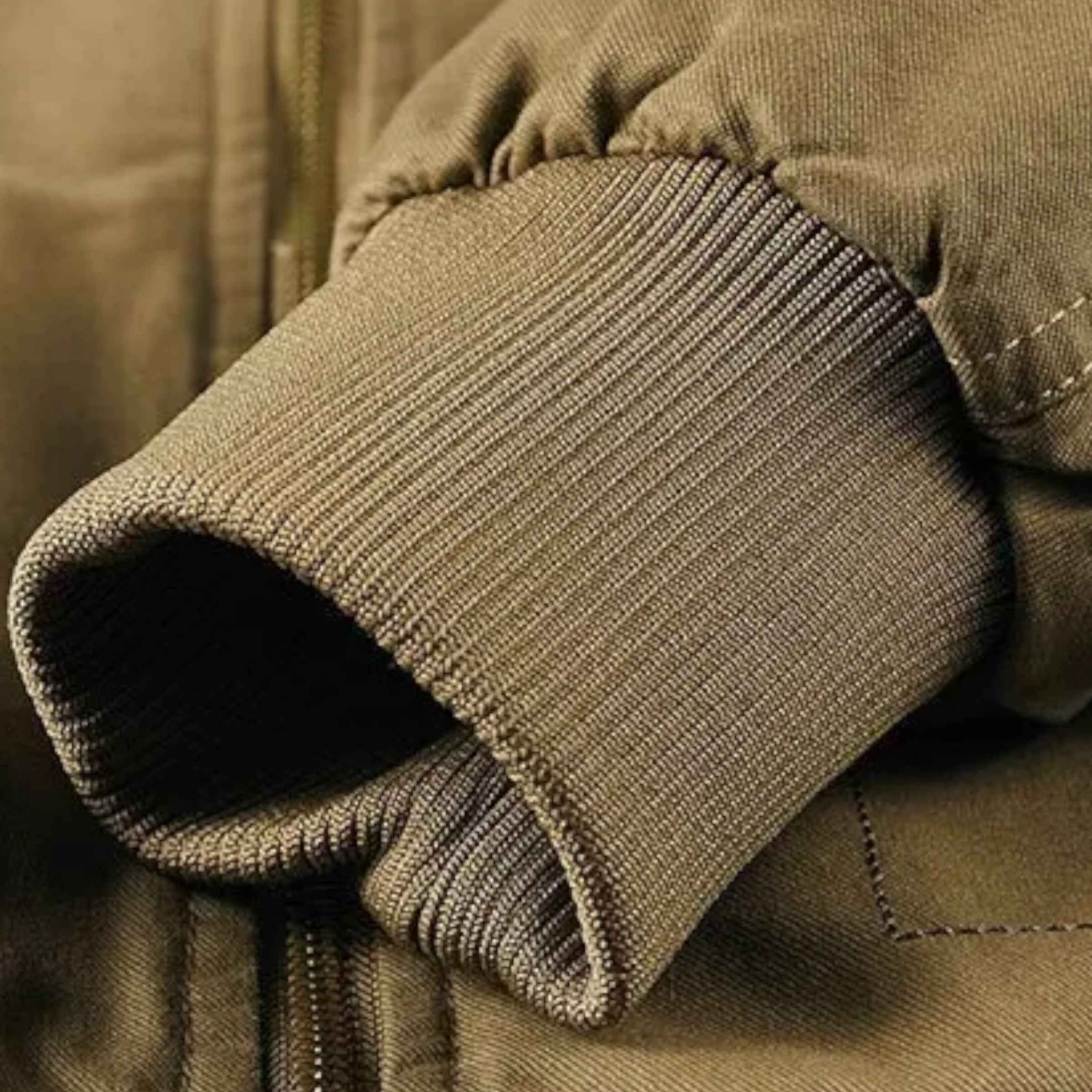 Men's Relaxed Fit Bomber Jacket with Lined Ribbed Cuffs