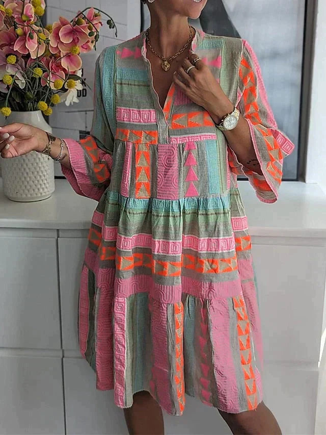 Daisy | Women's Elegant Midi Dress with Puff Sleeves
