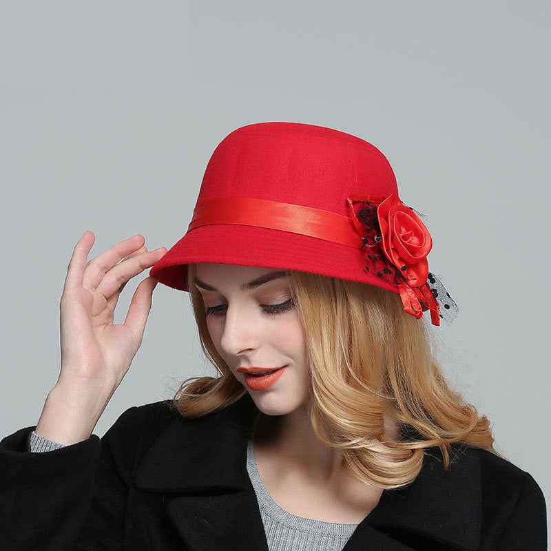 New Style Casual Ladies Big Brim Woolen Hat