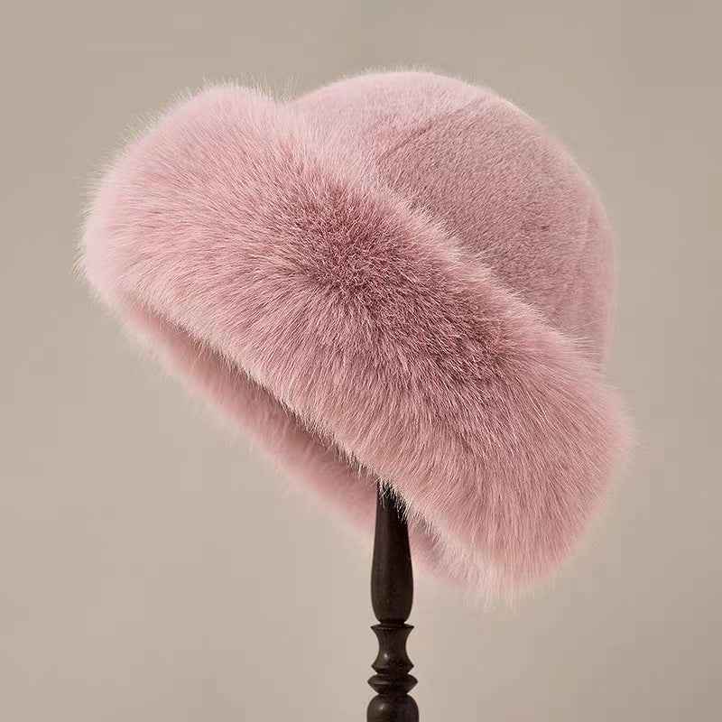 Fashion Personality Ladies Mongolian Cap Pink