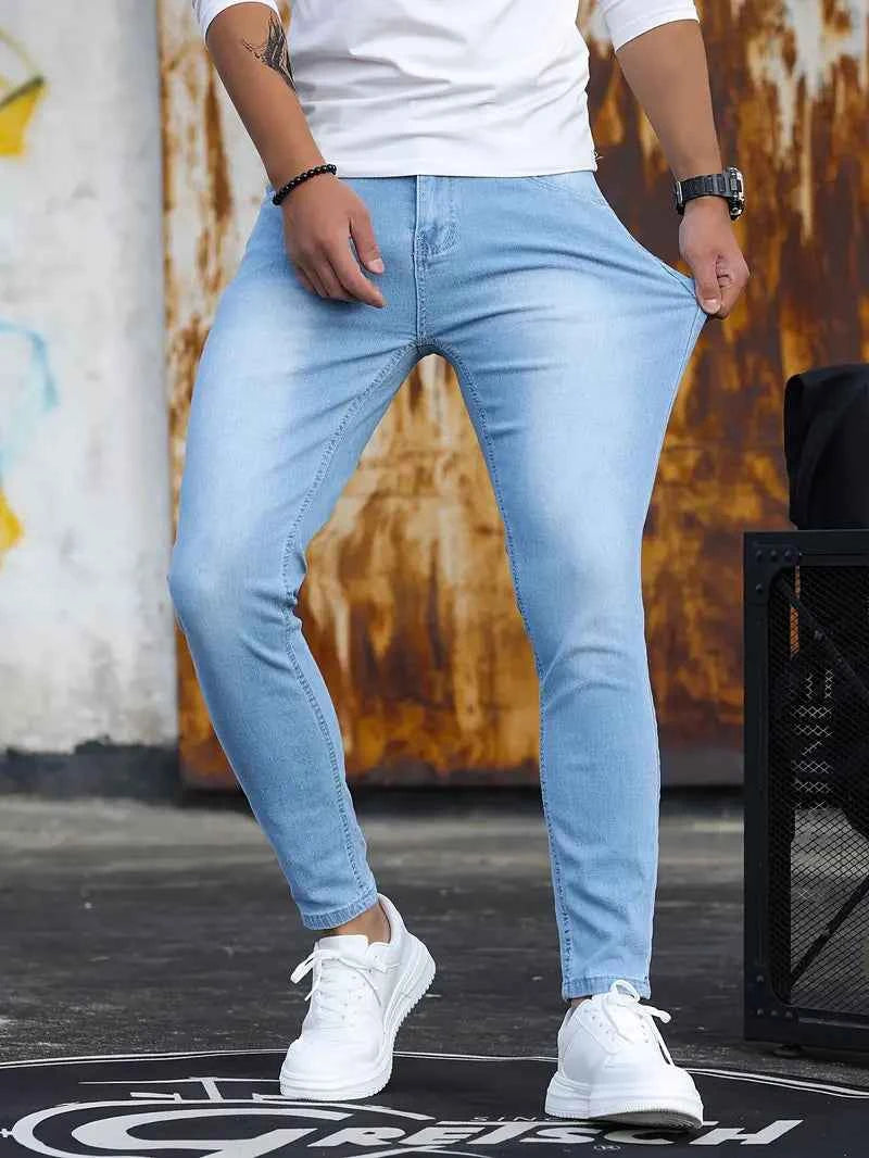 Men's Stretch Denim Skinny Jeans – Stylish & Comfortable Casual Wear LightBlauw