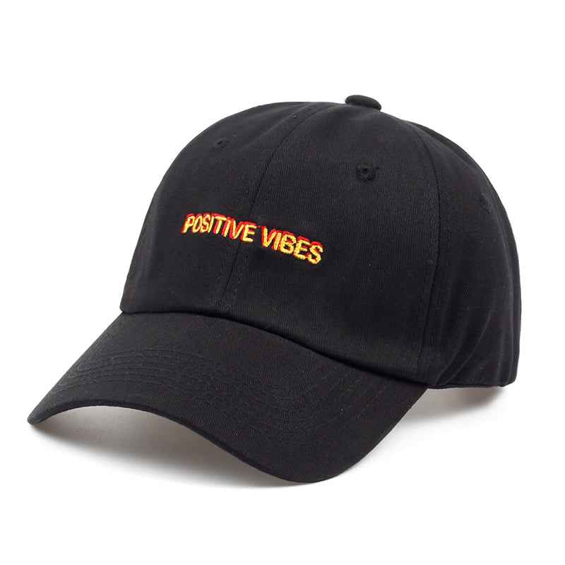 New Positive Vibes Cotton Embroidery Baseballcap Men Women