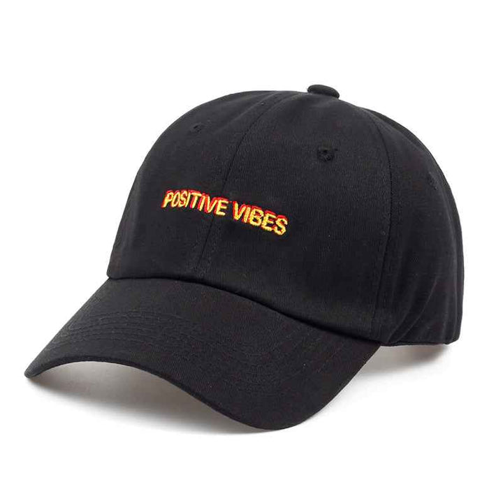 New Positive Vibes Cotton Embroidery Baseballcap Men Women