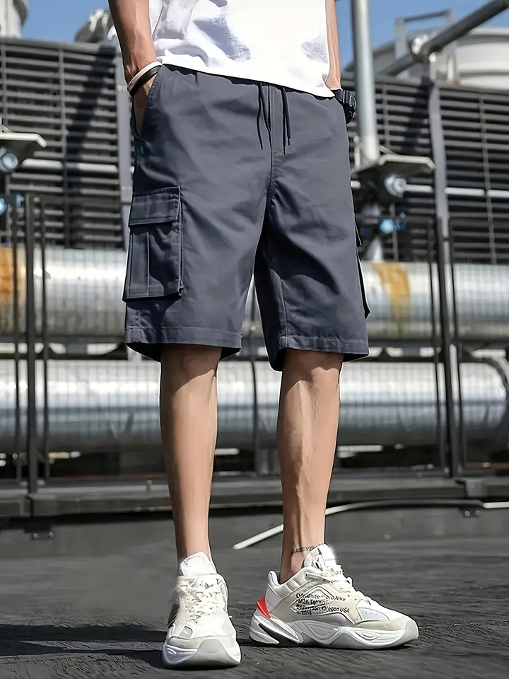 Men's Versatile Multi-Pocket Cargo Shorts Gray