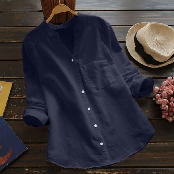 Women's Relaxed Fit Button-Up Blouse