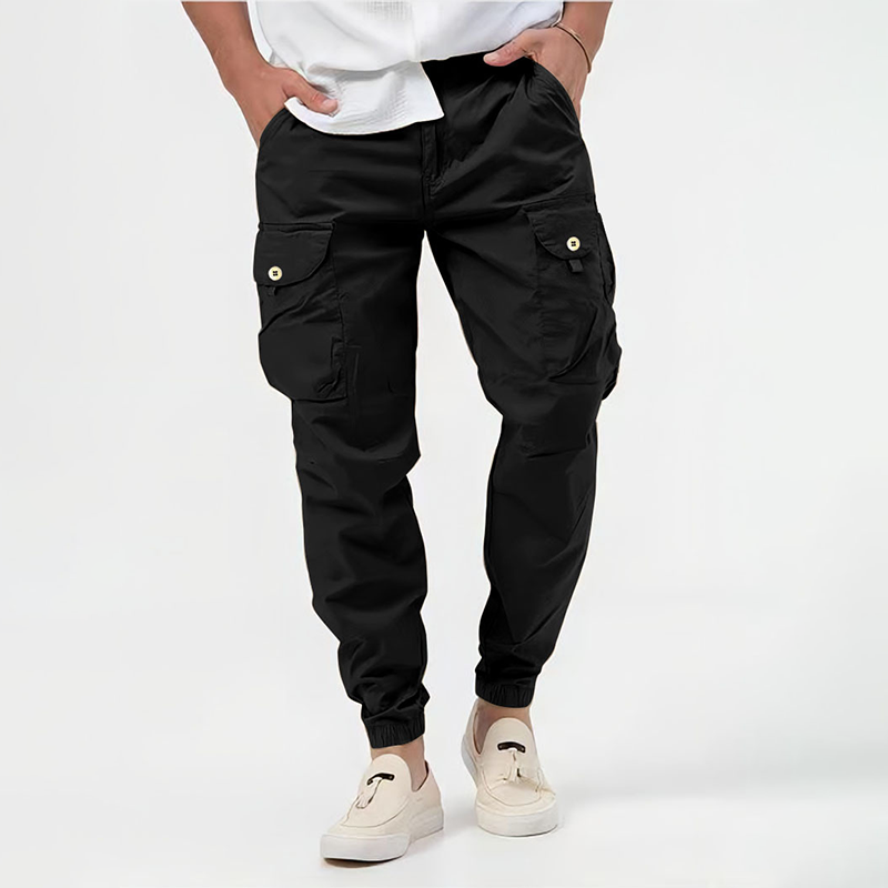 Men's Cargo Jogger Pants - Stylish and Comfortable Black