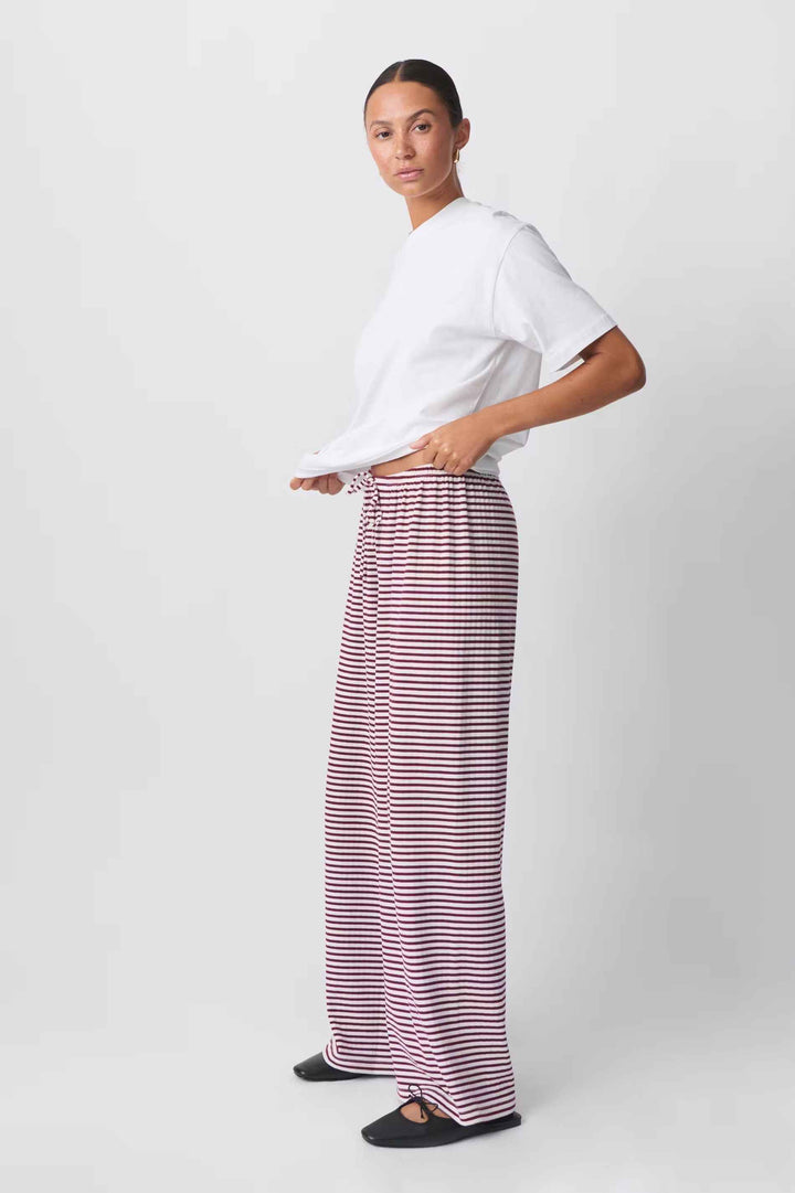 Women's Striped Lounge Pants Red