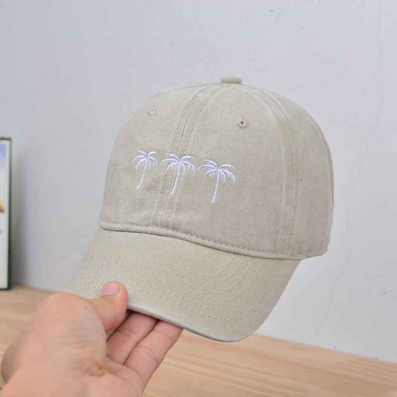 Water-washing Embroidery Retro Sun Hat For Women SKSHU Light Khaki Adjustable