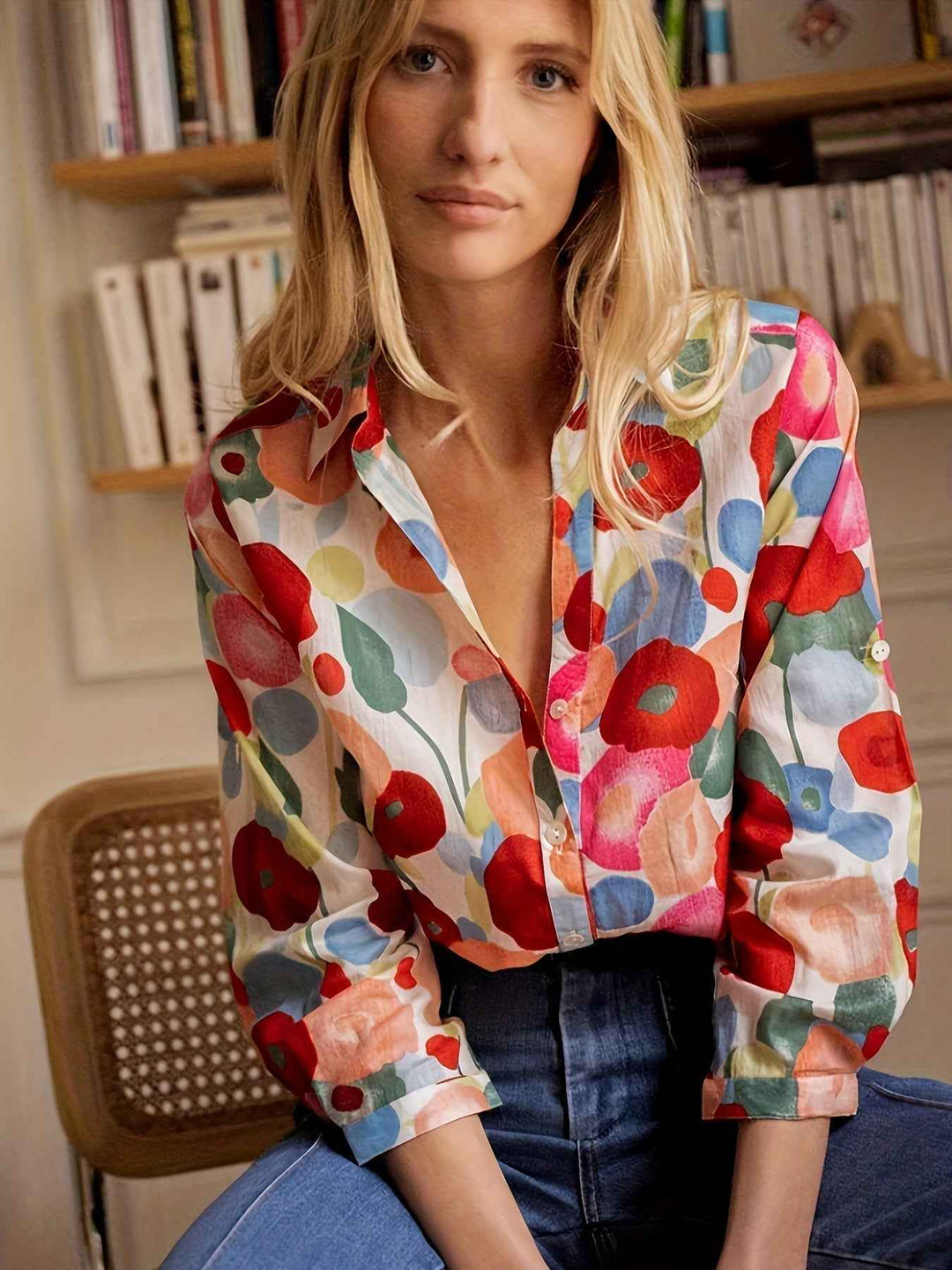 Women's Long Sleeve Collared Blouse