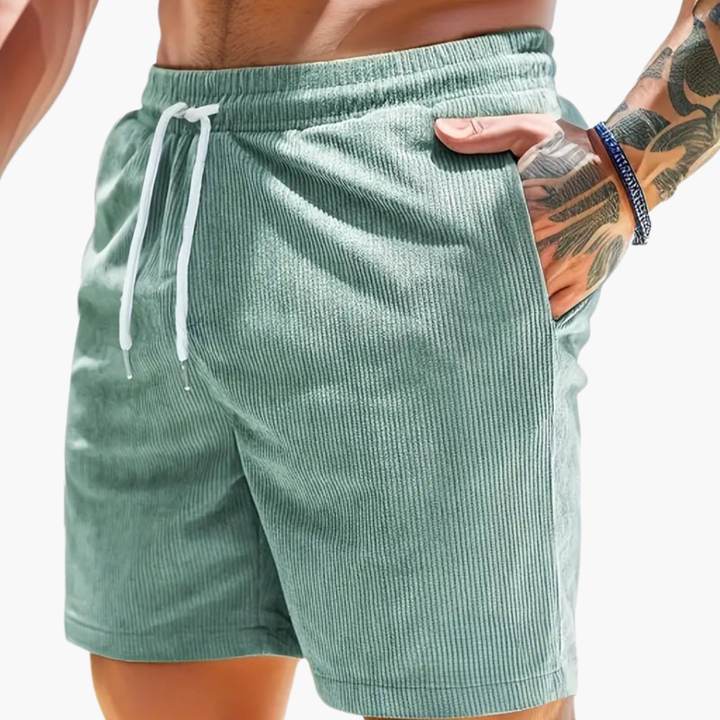 Men's Casual Summer Cord Shorts Cyan