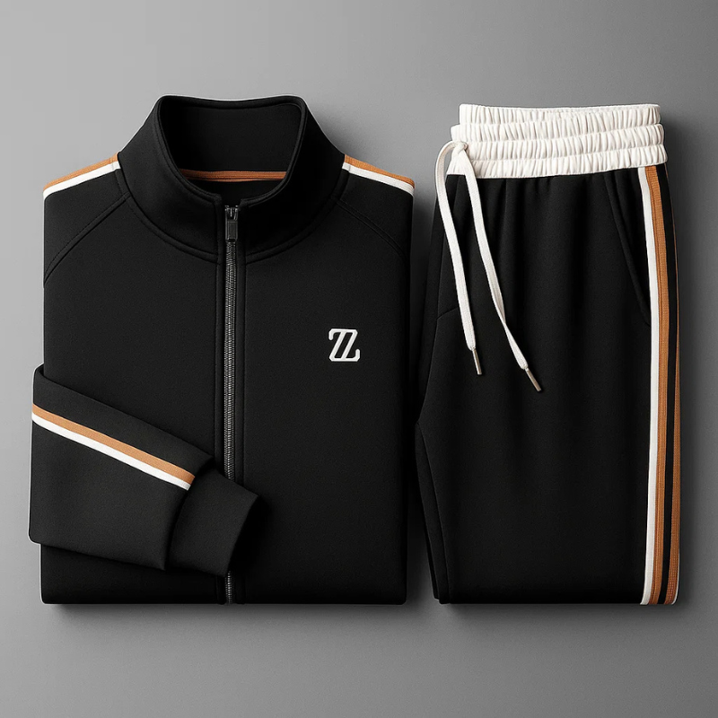 Zephyr Premium Athletic Tracksuit Set Deep Black