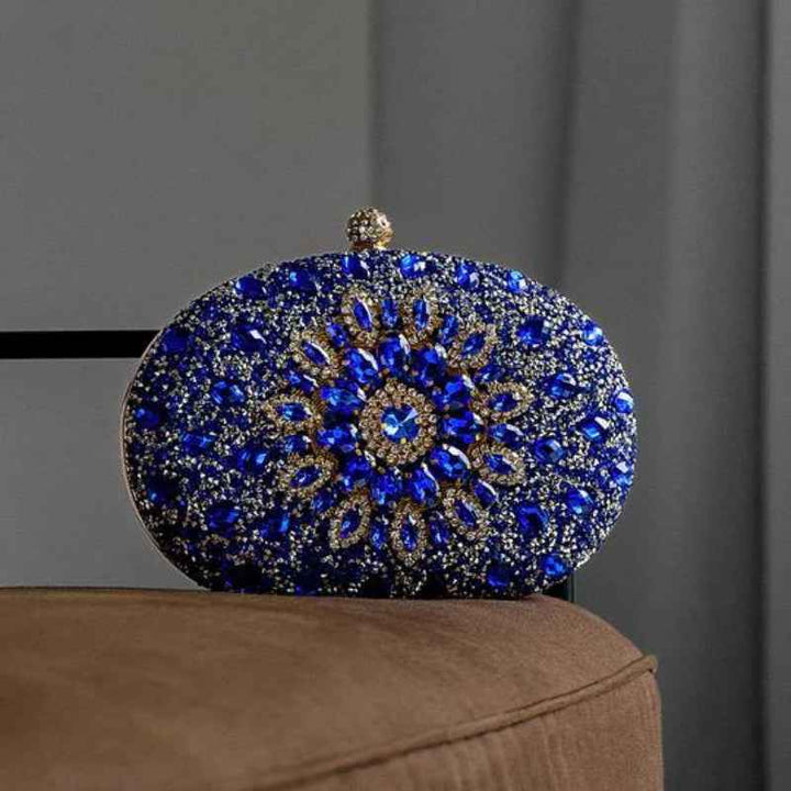 Elegant Azure Diamond Clutch Purse