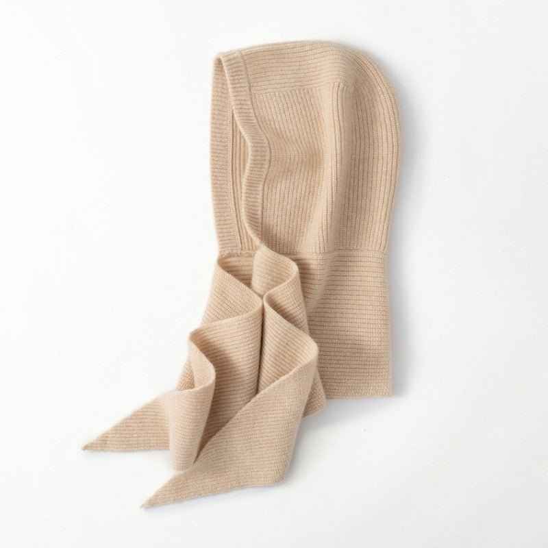 Ribbed Wrap Front Hooded Top | Slim Fit Solid Design Beige