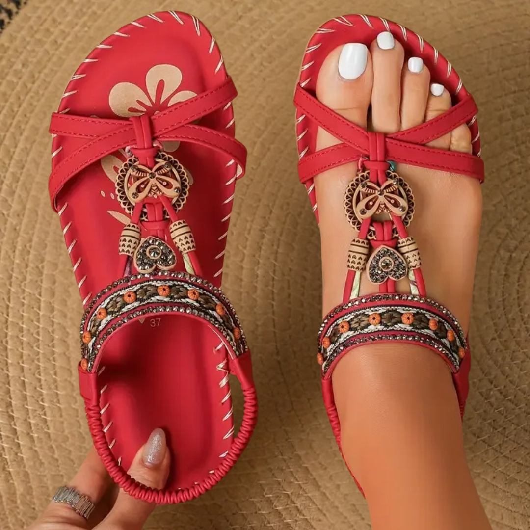 Tara | Orthopedic Sandals Red