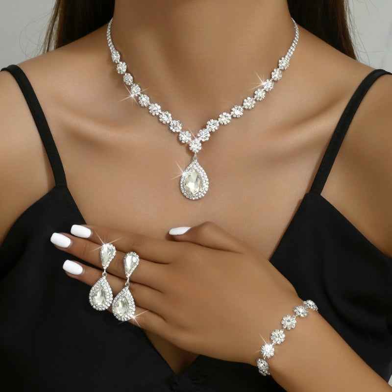 Elegant 3-Piece Gemstone Jewelry Set Diamond