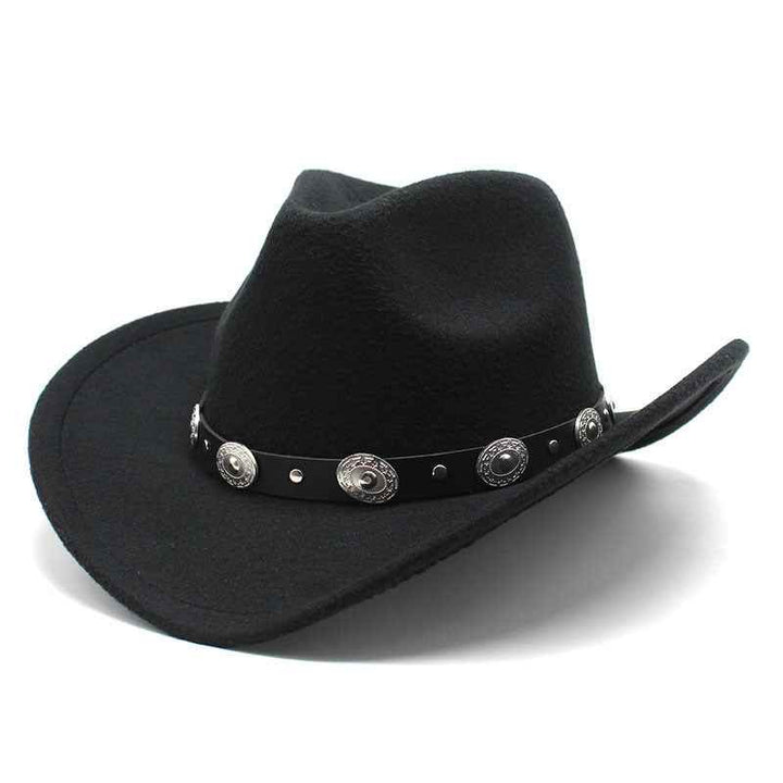 Minority Style Woolen Cowboy Hats for Couples - Stylish Western Fashion for Men & Women Green M56to58cm