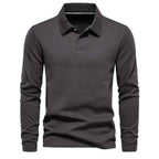 Men's Long Sleeve Polo Shirt Grey