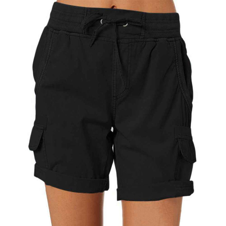 Women's Casual High-Waisted Utility Shorts Black
