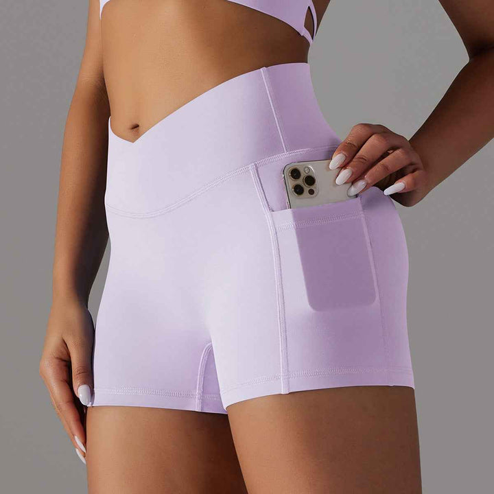 Women's Yoga Shorts with Phone Pocket for Fitness and Sports