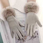 Luxurious Mink Fur Gloves for Ultimate Warmth Beige