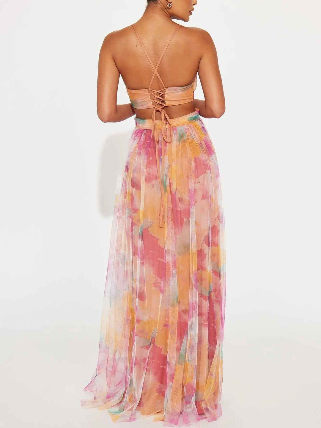 Women's Floral Print V-Neck A-Line Maxi Dress